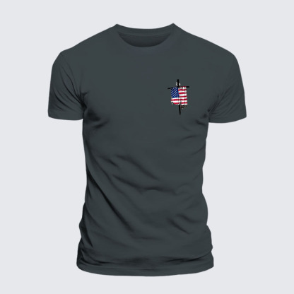 Faith Flag Cross Jesus God Christian– Comfort Tee
