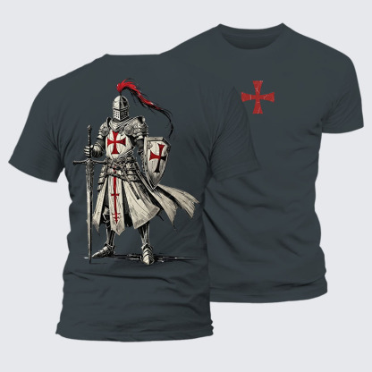 Crusader Knight Jesus God Christian – Premium Cotton Blend Tee