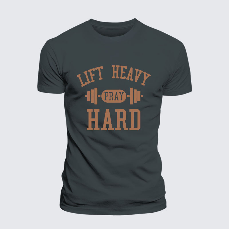 Lift Heavy Pray Hard Jesus God Christian– Performance Comfort Tee