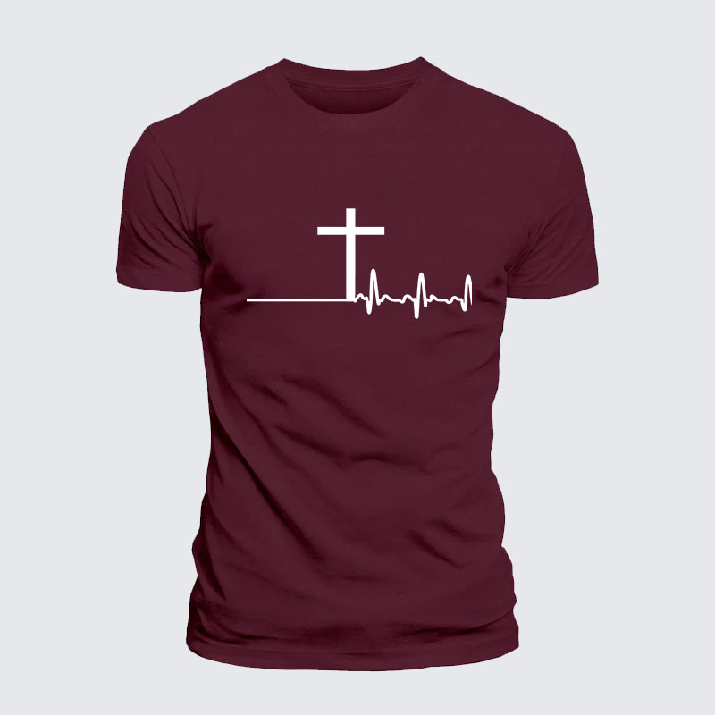 ECG Cross Jesus God Christian– Performance Comfort Tee