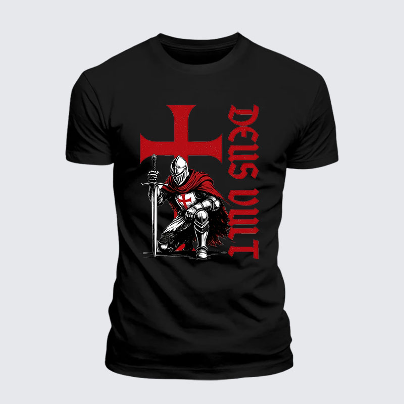 Templar Knight Crusader Deus Vult Jesus God Christian– Comfort Tee