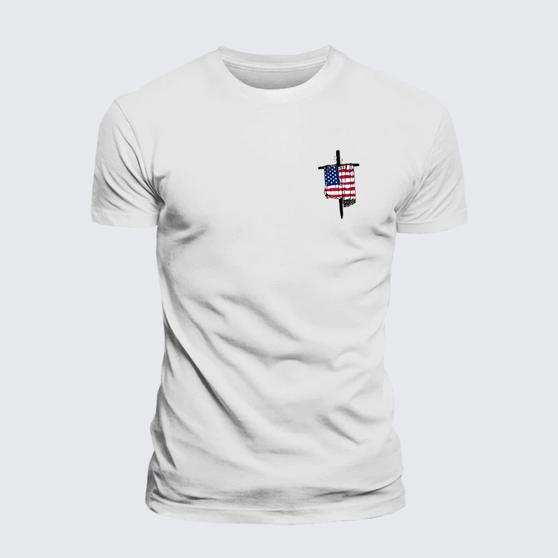 Faith Flag Cross Jesus God Christian– Comfort Tee