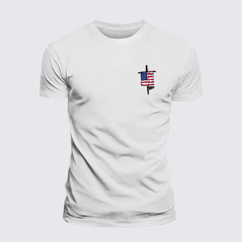 Faith Flag Cross Jesus God Christian– Comfort Tee