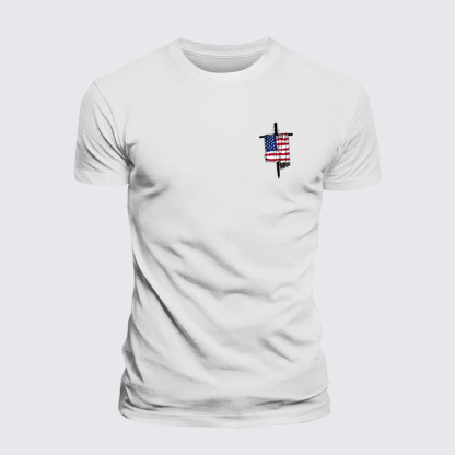Faith Flag Cross Jesus God Christian– Comfort Tee