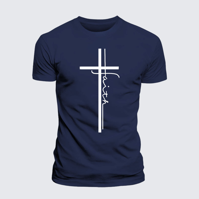 Faith Cross Jesus God Christian – Premium Cotton Blend Tee