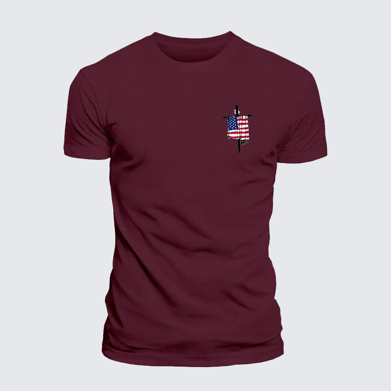 Faith Flag Cross Jesus God Christian– Comfort Tee