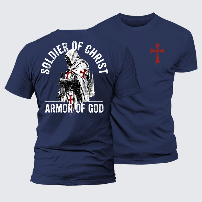 Man Of God Husband Dad Jesus God Christian Cotton T-Shirt