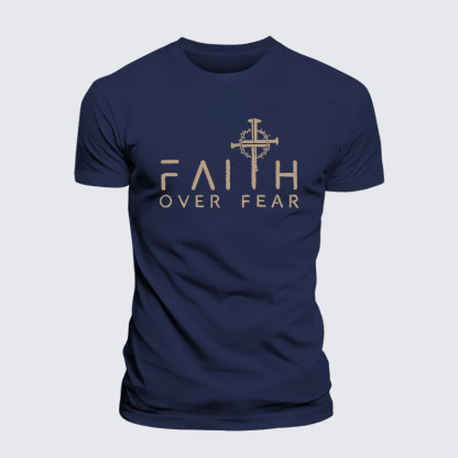 Faith Over Fear Faith Cross Jesus God Christian– Performance Comfort Tee