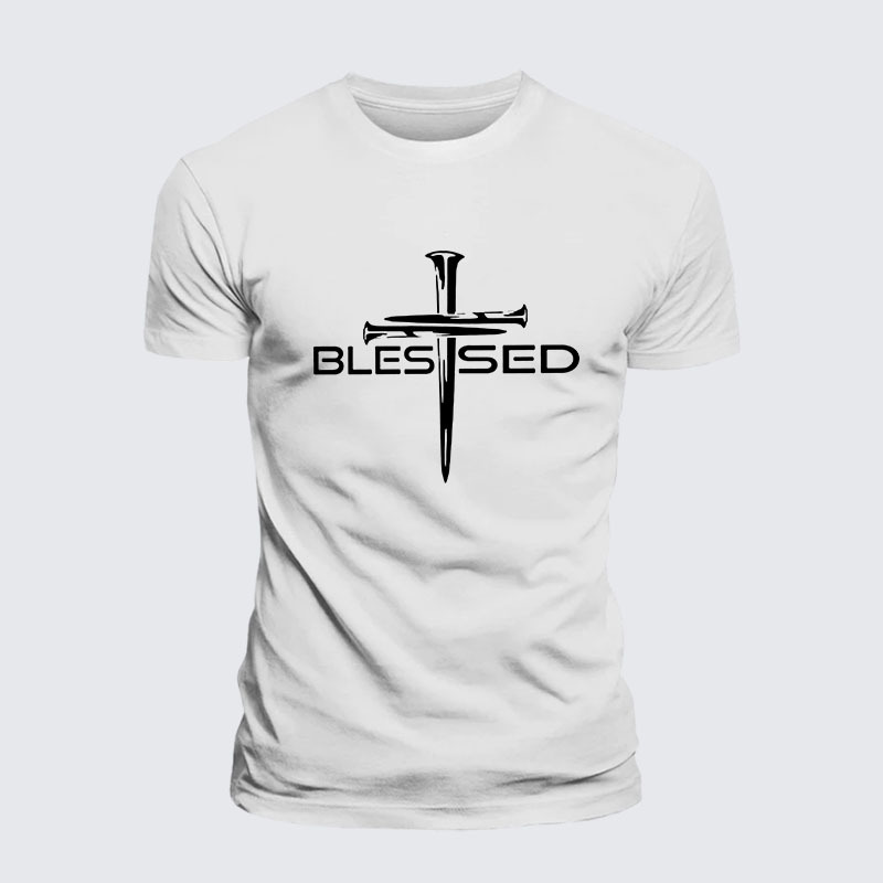 Cross Blessed Jesus God Christian– Performance Comfort Tee