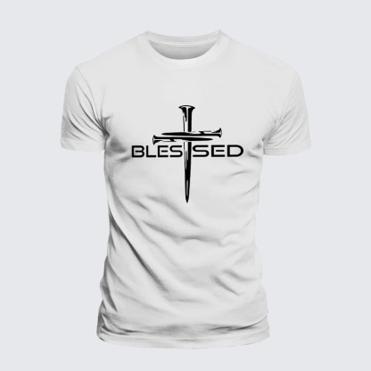 Cross Blessed Jesus God Christian– Performance Comfort Tee