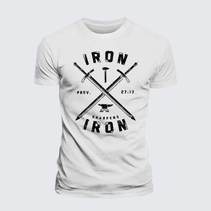 Iron Sharpens Iron Jesus God Christian – Premium Cotton Blend Tee