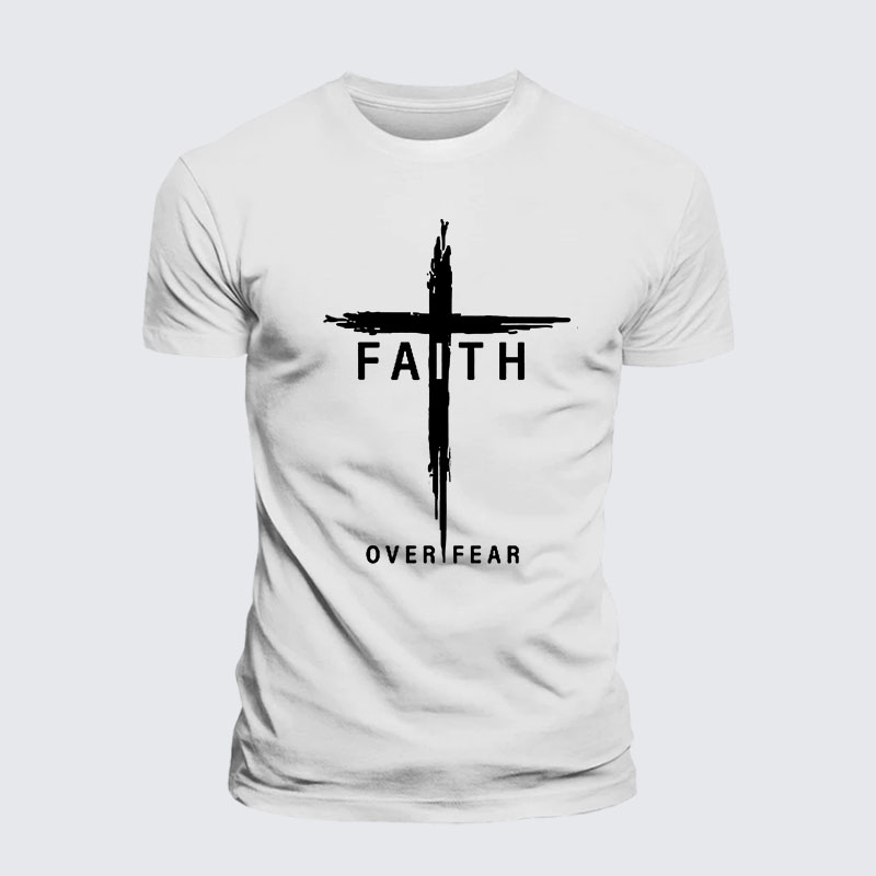 Faith Over Fear Cross Jesus God Christian– Performance Comfort Tee