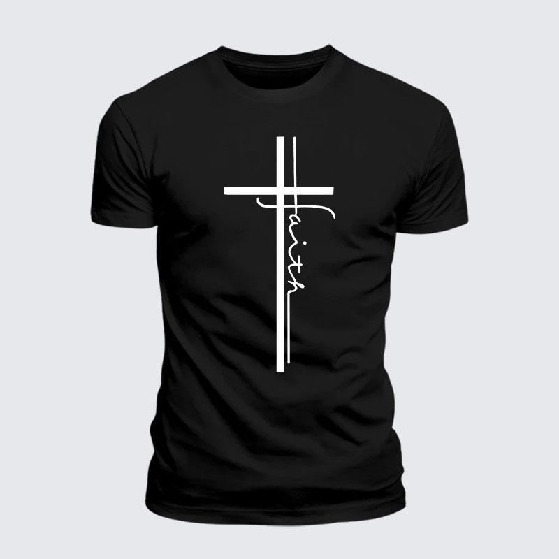 Man Of God Husband Dad Jesus God Christian Cotton T-Shirt