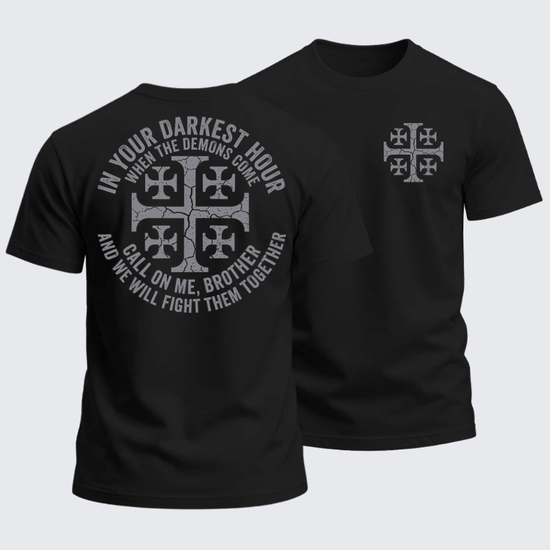 Heavyweight Cotton Tee - Call On Me Brother – Knights of Faith