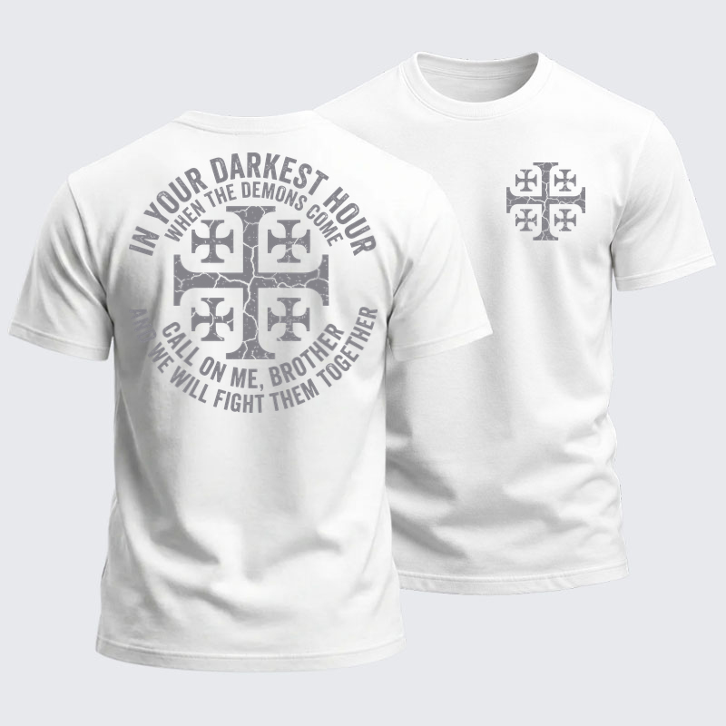 Heavyweight Cotton Tee - Call On Me Brother – Knights of Faith