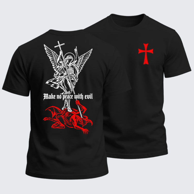 Heavyweight Cotton Tee - Make No Peace with Evil – Saint Michael