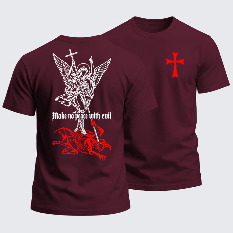 Heavyweight Cotton Tee - Make No Peace with Evil – Saint Michael