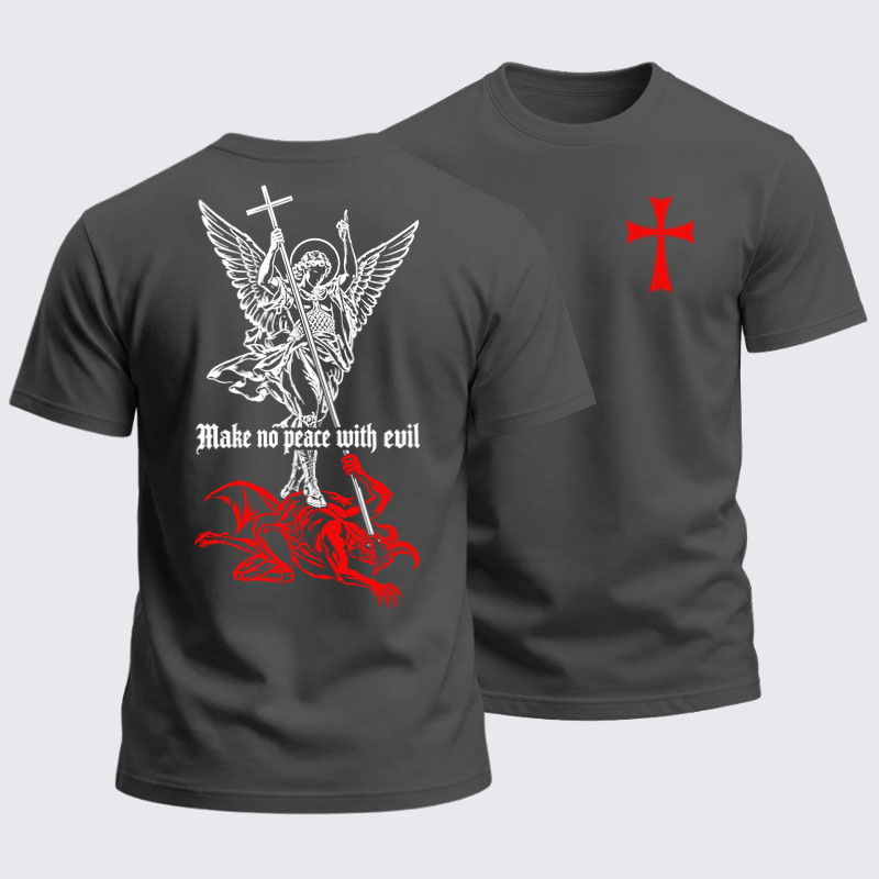 Heavyweight Cotton Tee - Make No Peace with Evil – Saint Michael