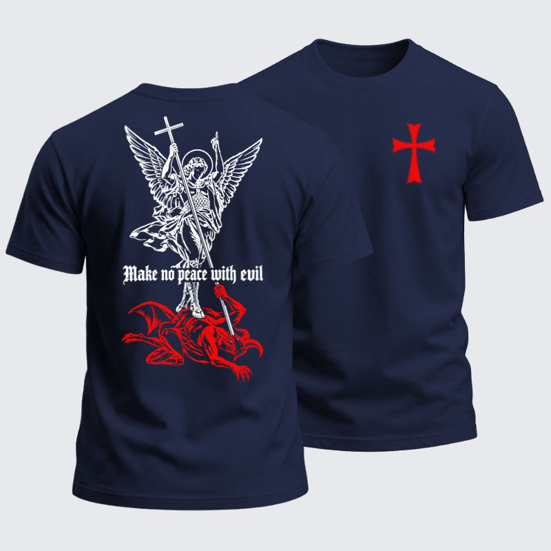 Heavyweight Cotton Tee - Make No Peace with Evil – Saint Michael