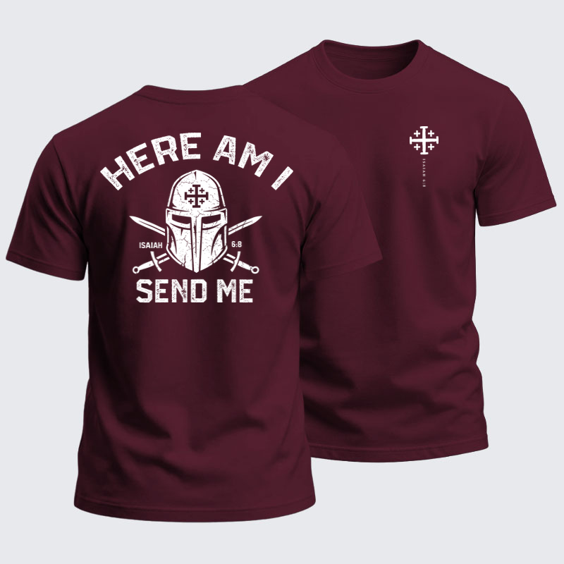 Heavyweight Cotton Tee - Here Am I Send Me