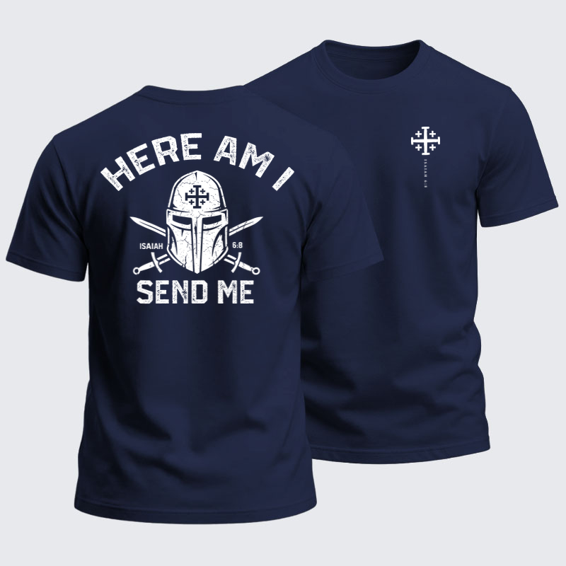 Heavyweight Cotton Tee - Here Am I Send Me