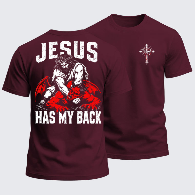 Heavyweight Cotton Tee - Jesus Has My Back
