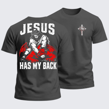 Heavyweight Cotton Tee - Jesus Has My Back