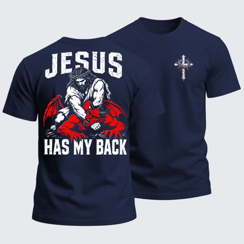 Heavyweight Cotton Tee - Jesus Has My Back