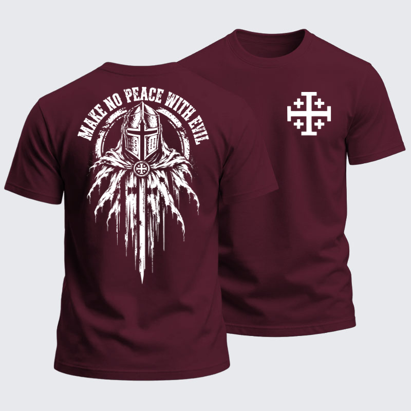 Heavyweight Cotton Tee -Make No Peace With Evil – Christian Knight
