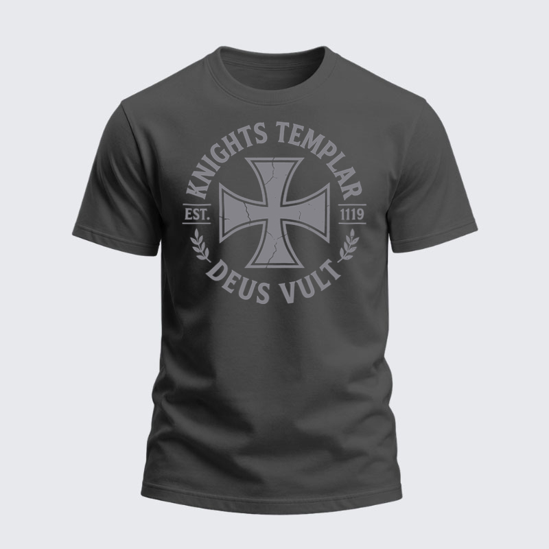 Heavyweight Cotton Tee - Make No Peace with Evil Jerusalem Cross United States Flag