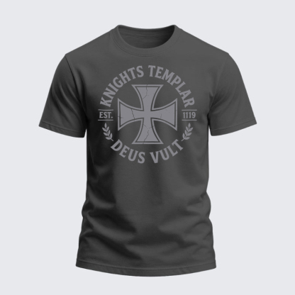 Heavyweight Cotton Tee - Knights Templar Deus Vult