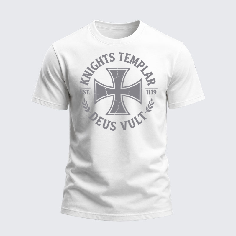 Heavyweight Cotton Tee - Knights Templar Deus Vult