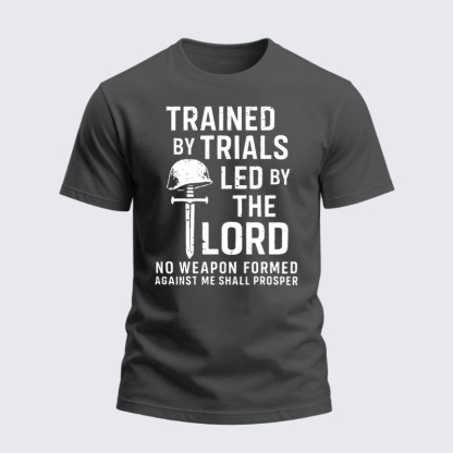 Heavyweight Cotton Tee - Trained By Trials Led By The Lord   