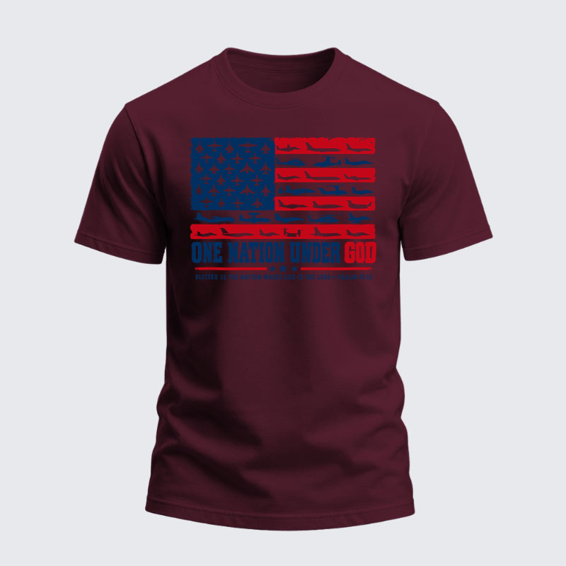 Heavyweight Cotton Tee - One Nation Under God – Psalm 33:12