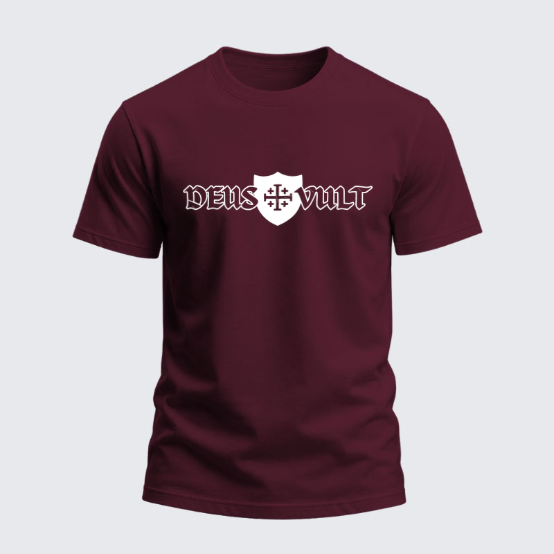Heavyweight Cotton Tee -Deus Vult