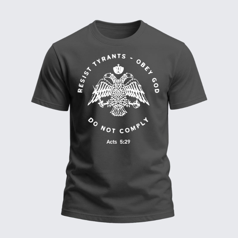Heavyweight Cotton Tee -Eastern Orthodox Christian Eagle   