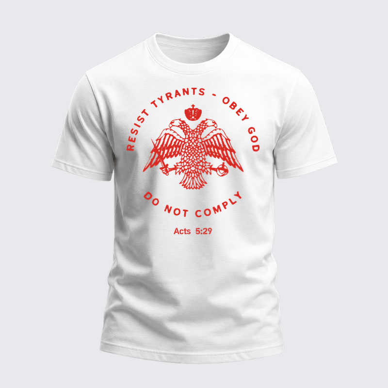 Heavyweight Cotton Tee -Eastern Orthodox Christian Eagle   