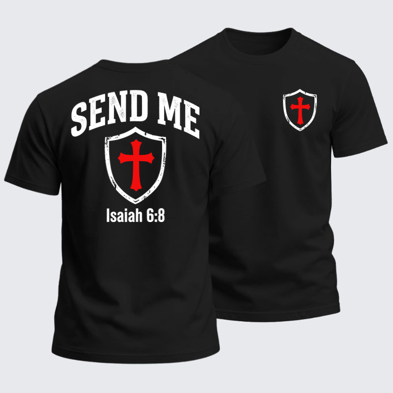 Heavyweight Cotton Tee -Isaiah 6:8 - SEND ME   