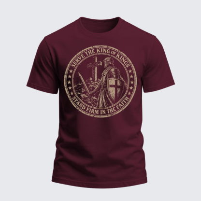Heavyweight Cotton Tee -Serve The King Of Kings，Stand Firm In The Faith