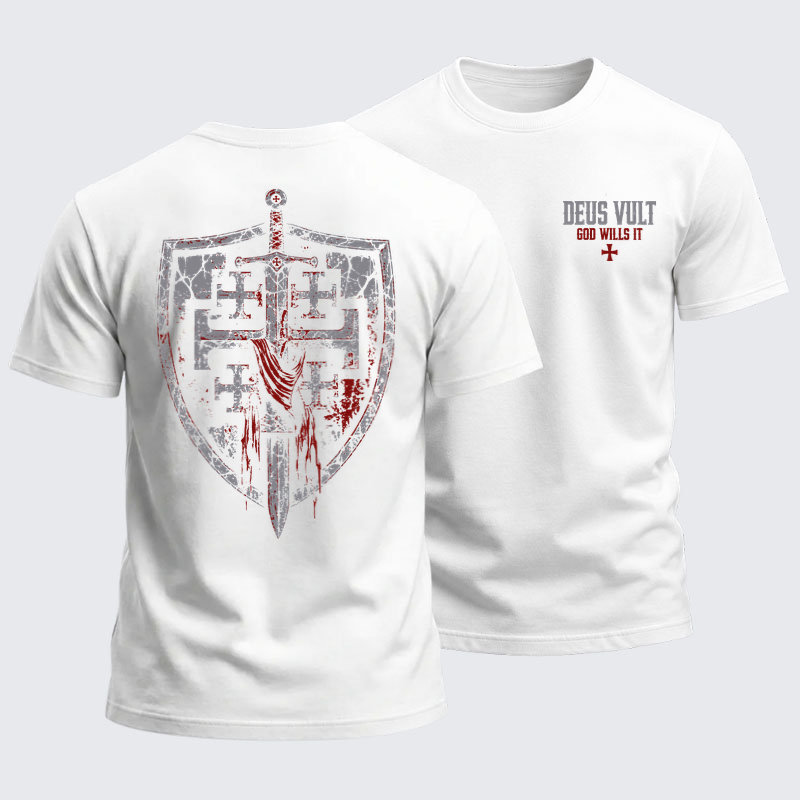 Heavyweight Cotton Tee -Deus Vult: God Wills It