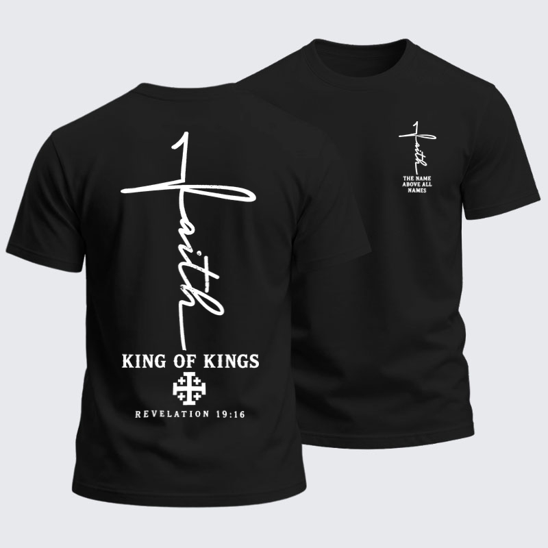 Heavyweight Cotton Tee -King Of Kings Jesus Cross