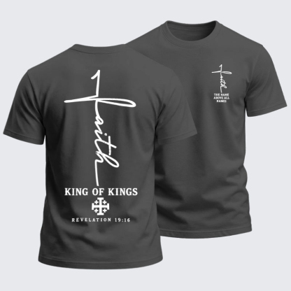 Heavyweight Cotton Tee -King Of Kings Jesus Cross