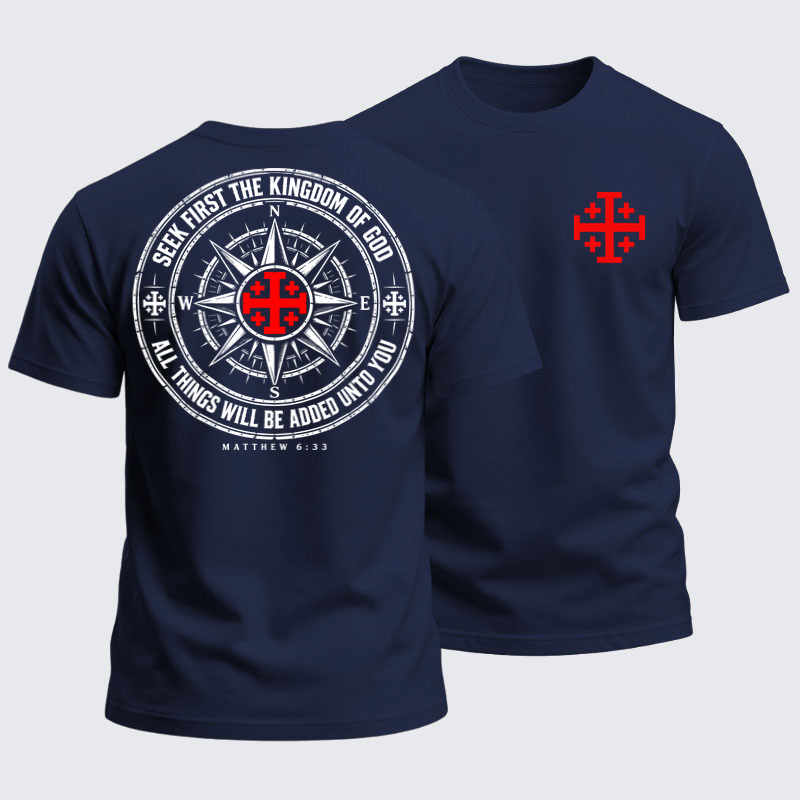 Heavyweight Cotton Tee -Seek First the Kingdom of God – Matthew 6:33