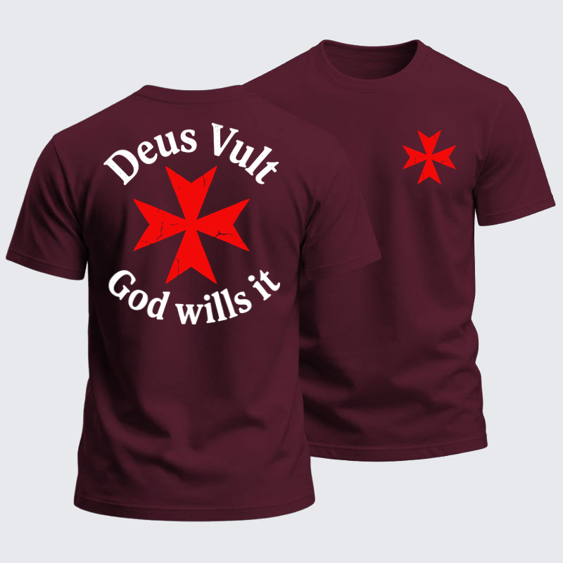 Heavyweight Cotton Tee -Deus Vult: God Wills It