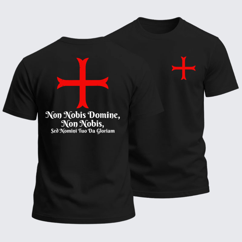 Heavyweight Cotton Tee -Non Nobis Domine, Non Nobis, Sed Nomini Tuo Da Gloriam