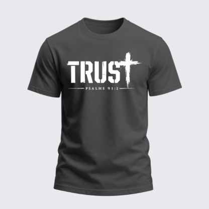 Heavyweight Cotton Tee -Trust Psalms 91:2