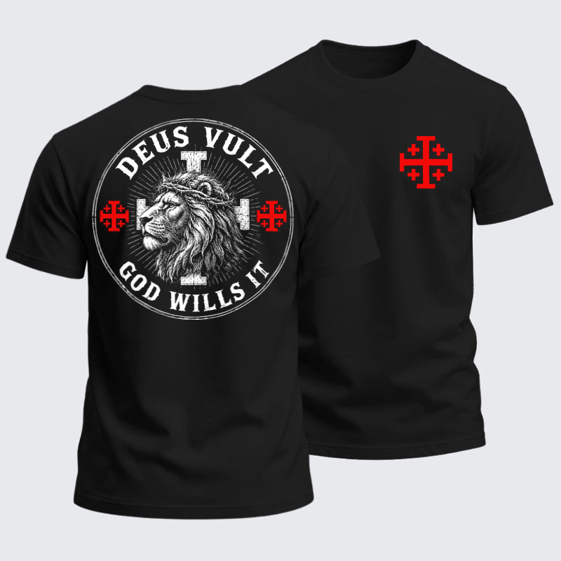 Heavyweight Cotton Tee -Deus Vult