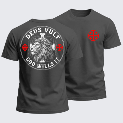 Heavyweight Cotton Tee -Deus Vult