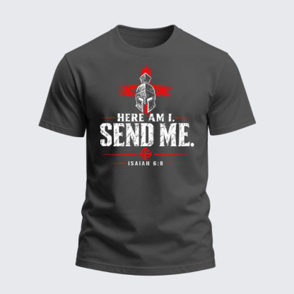 Heavyweight Cotton Tee -Here I Am Send Me