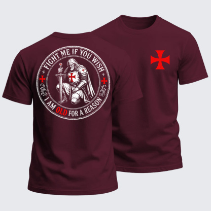 Heavyweight Cotton Tee -Fight Me If You Wish I Am Old For A Reason